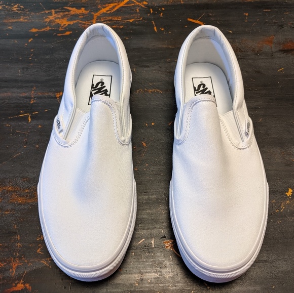vans classic slip on core classics true white